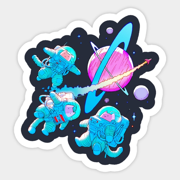 3 Spacecat Planet Shirt Sticker by spacegoose